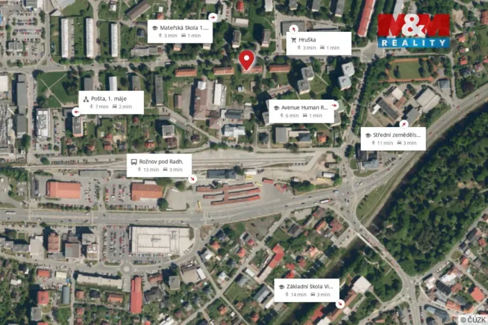 Prodej bytu 2+1, Rožnov pod Radhoštěm, 1. máje, 62 m2