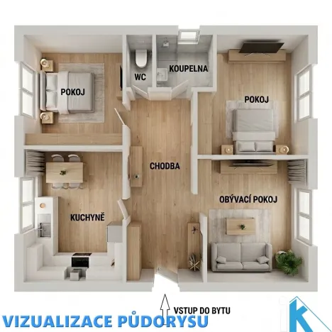 Prodej bytu 3+1, Myslejovice, 67 m2