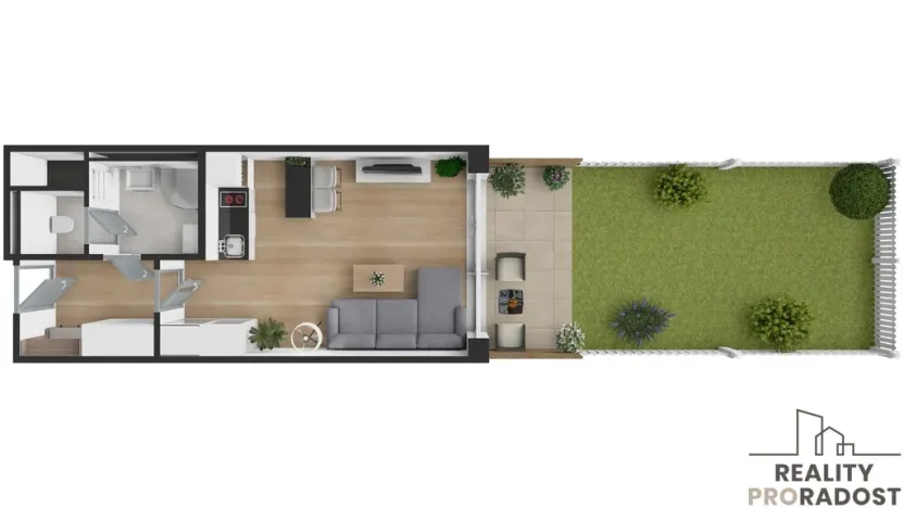 Pronájem bytu 1+kk, Praha - Hloubětín, Poděbradská, 32 m2