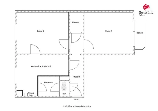 Prodej bytu 2+1, Větrný Jeníkov, 58 m2