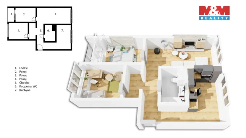 Prodej bytu 3+1, Hodonín, Očovská, 68 m2