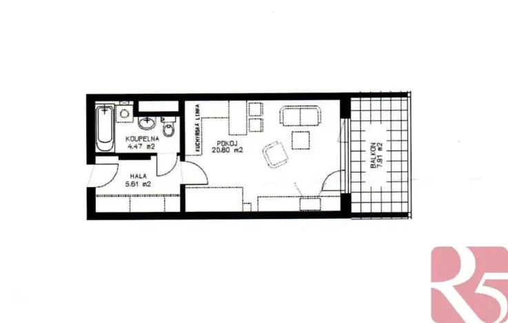 Prodej bytu 1+kk, Praha - Vysočany, Podkovářská, 39 m2