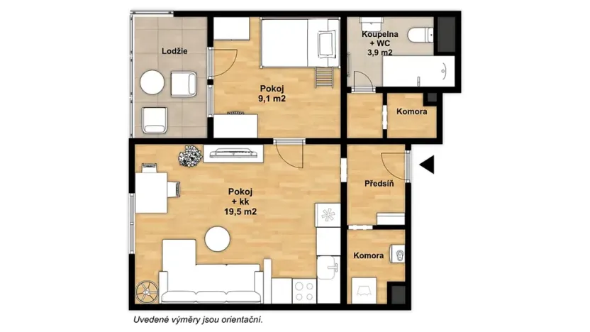 Prodej bytu 2+kk, Olomouc, Novosadský dvůr, 49 m2