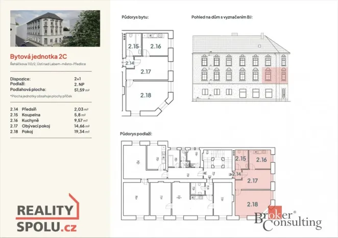 Prodej bytu 2+1, Ústí nad Labem - Předlice, Řeháčkova, 51 m2