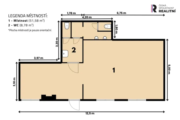 Pronájem skladu, Praha - Řepy, 60 m2