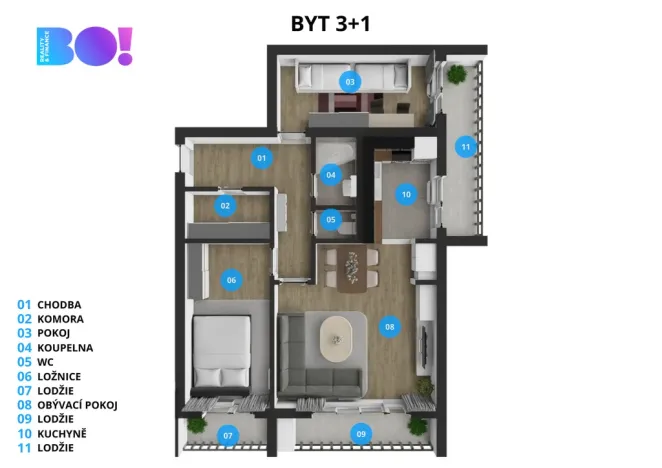 Prodej bytu 3+1, Třinec, Seifertova, 73 m2