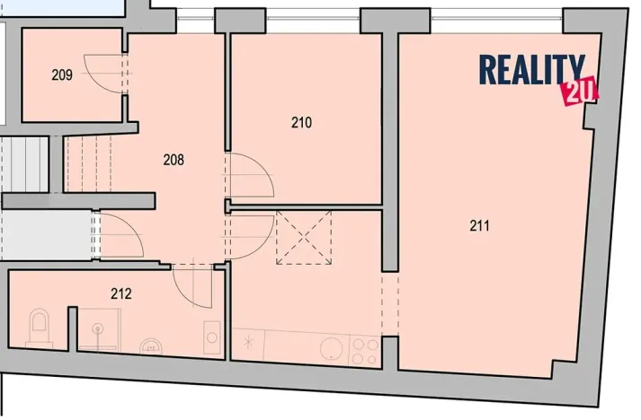Pronájem bytu 2+kk, Brno, Pramenná, 54 m2