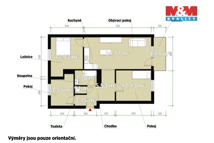 Prodej bytu 4+kk, Nezvěstice, 74 m2
