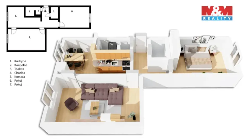 Prodej bytu 2+1, Jablonec nad Nisou, Liberecká, 62 m2