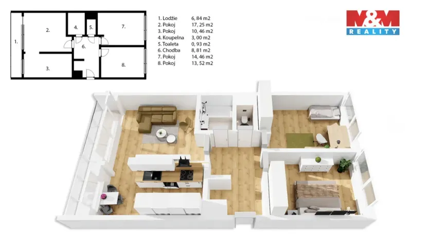 Prodej bytu 3+1, Praha - Troja, Pomořanská, 68 m2