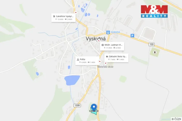 Prodej pozemku pro bydlení, Vyskytná, 1414 m2