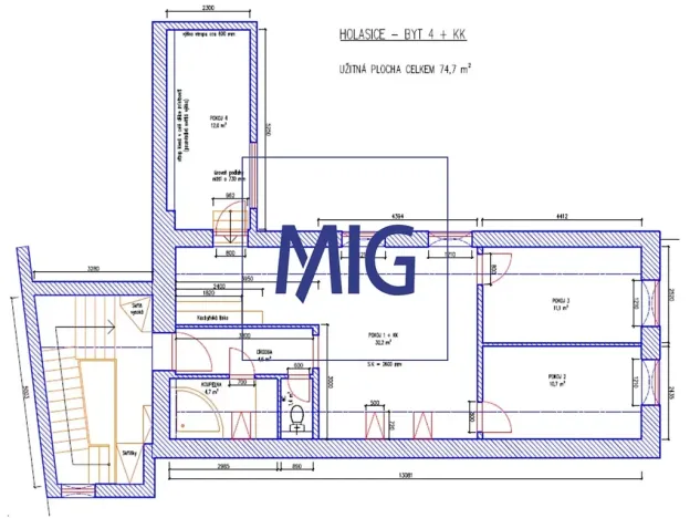 Pronájem bytu 4+kk, Holasice, Brněnská, 75 m2