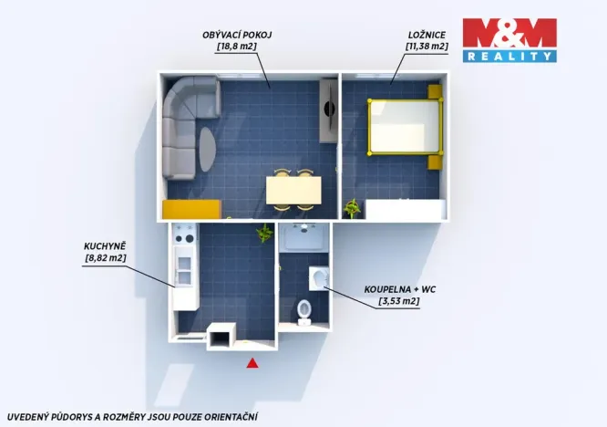 Pronájem bytu 2+1, Chotěšov, Plzeňská, 43 m2