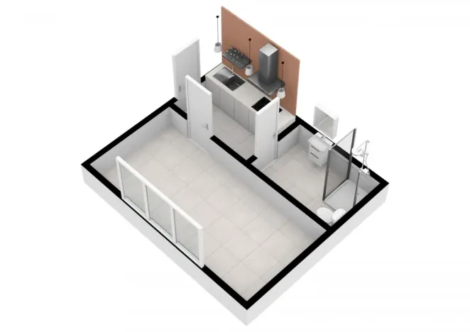 Pronájem bytu 1+kk, Praha - Horní Počernice, Mezihoří, 20 m2