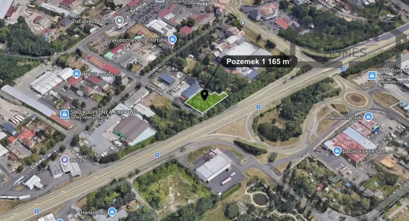 Prodej komerčního pozemku, Teplice, 1165 m2