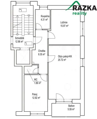 Prodej bytu 3+kk, Tachov, Palackého, 69 m2