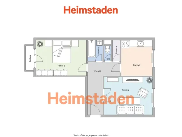 Pronájem bytu 2+1, Karviná - Nové Město, Urxova, 56 m2