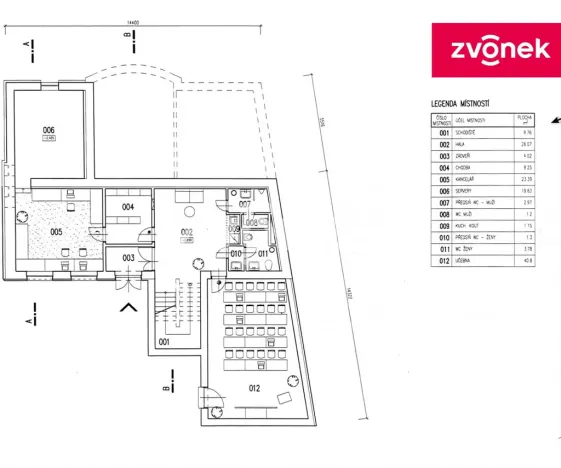 Pronájem kanceláře, Zlín, Vršava I, 460 m2
