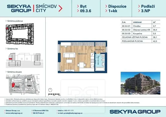 Prodej bytu 1+kk, Praha - Smíchov, Toyen, 42 m2