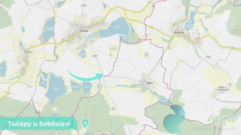 Prodej podílu 1/8 louky, Tučapy, 11561 m2