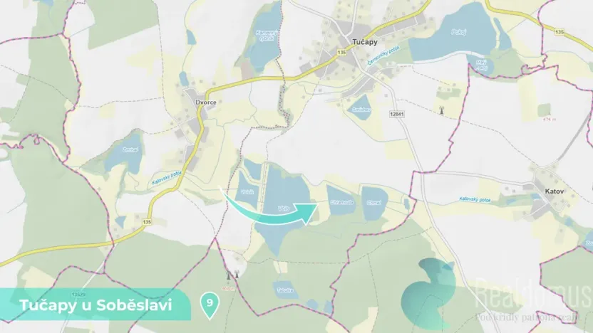 Prodej podílu 1/8 louky, Tučapy, 11561 m2