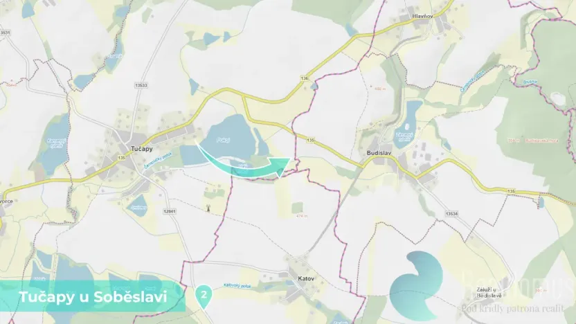 Prodej podílu 1/8 louky, Tučapy, 11561 m2