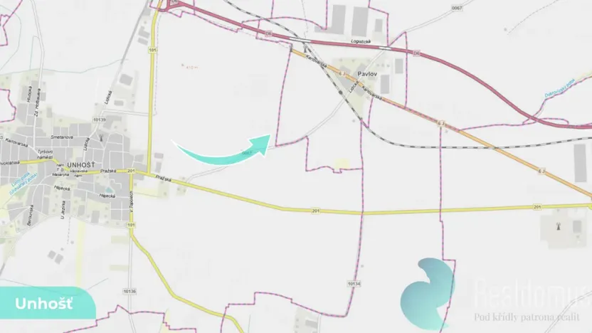 Prodej podílu 1/2 pole, Unhošť, 1581 m2