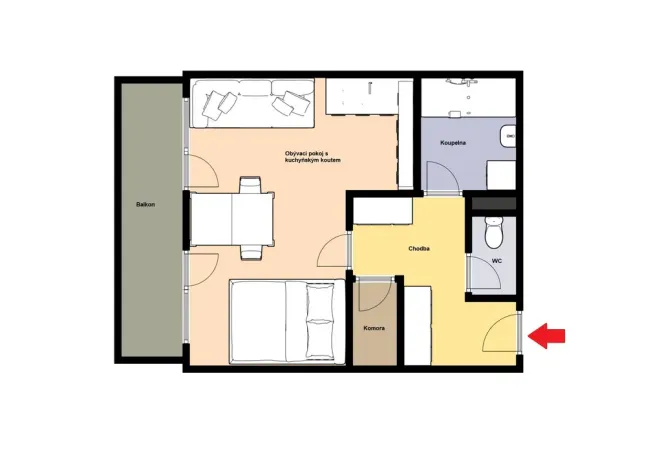 Prodej bytu 1+kk, Žacléř - Prkenný Důl, 37 m2