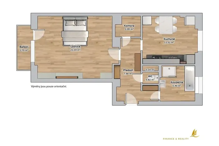 Pronájem bytu 1+1, Plzeň, Pod Lesem, 48 m2