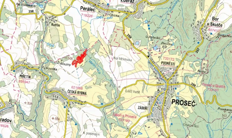 Prodej lesa, Proseč, 39942 m2