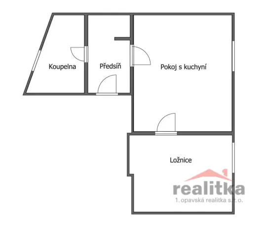 Pronájem bytu 2+kk, Opava - Předměstí, Komárovská, 33 m2