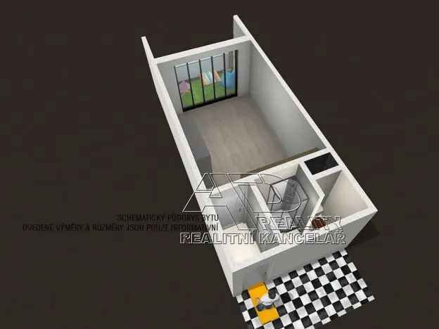 Pronájem bytu 1+kk, České Budějovice, Fr. Ondříčka, 23 m2