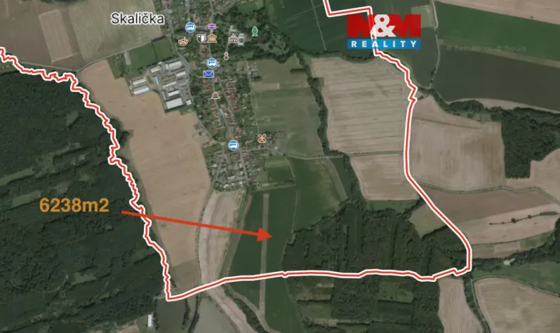 Prodej pole, Skalička, 6238 m2