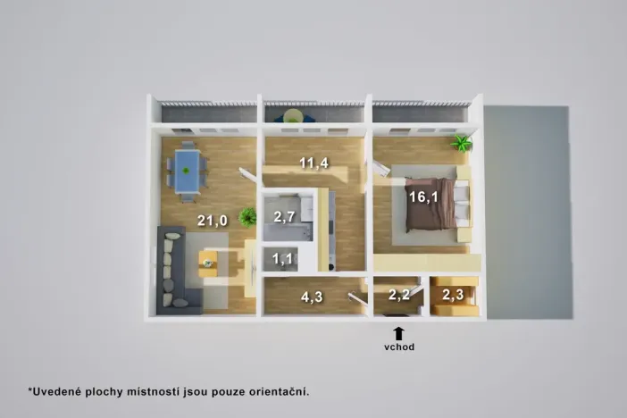 Prodej bytu 2+1, Most, U Věžových domů, 63 m2