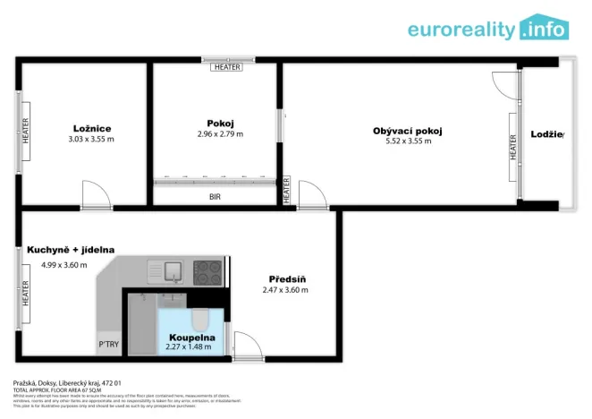 Prodej bytu 3+1, Doksy, Pražská, 64 m2