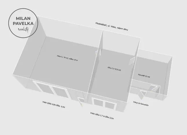 Pronájem výrobních prostor, Předklášteří, Víska, 172 m2