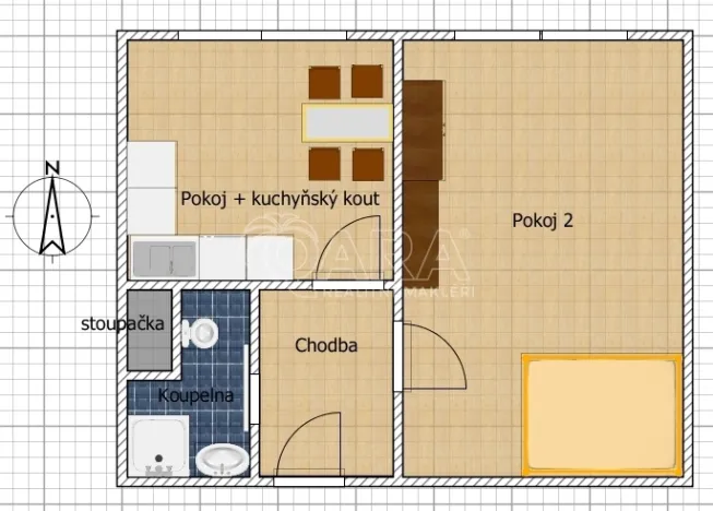 Pronájem bytu 1+1, Praha - Libuš, Na domovině, 38 m2