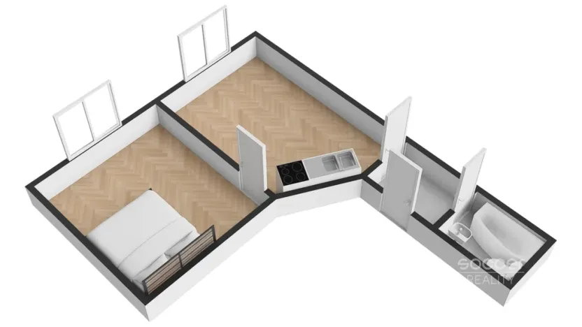 Pronájem bytu 1+1, Praha - Kobylisy, Čimická, 42 m2