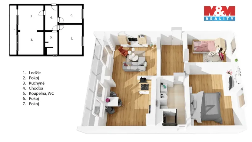 Prodej bytu 3+1, Kladno - Kročehlavy, Ústecká, 55 m2