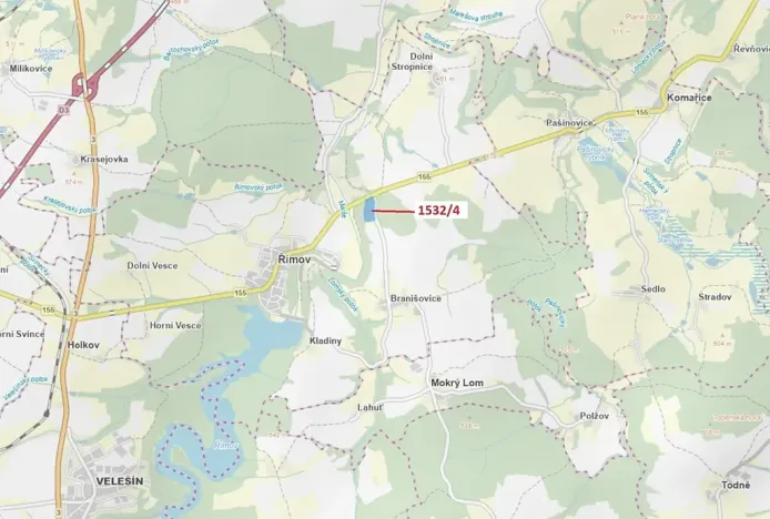 Dražba lesa, Římov, 34065 m2