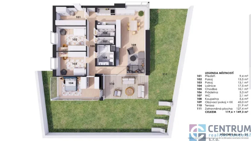 Prodej bytu 4+kk, Vrkoslavice, 119 m2