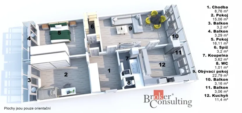 Prodej bytu 3+1, Hradec Králové - Nový Hradec Králové, třída Edvarda Beneše, 98 m2