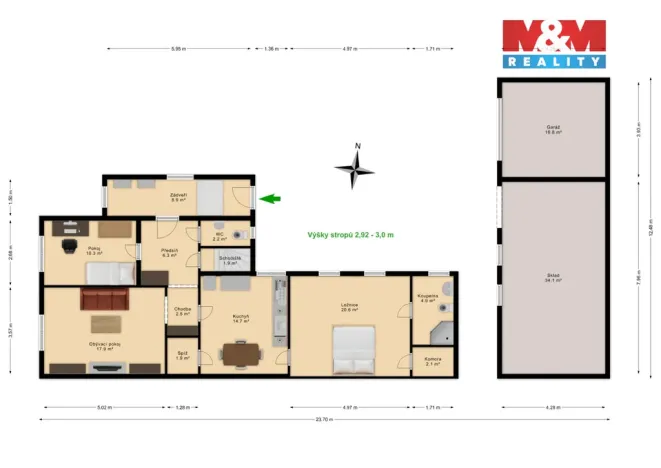 Prodej rodinného domu, Kladno - Švermov, Dvořákova, 92 m2