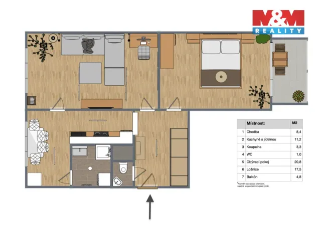 Prodej bytu 2+1, Žatec, Pražská, 61 m2