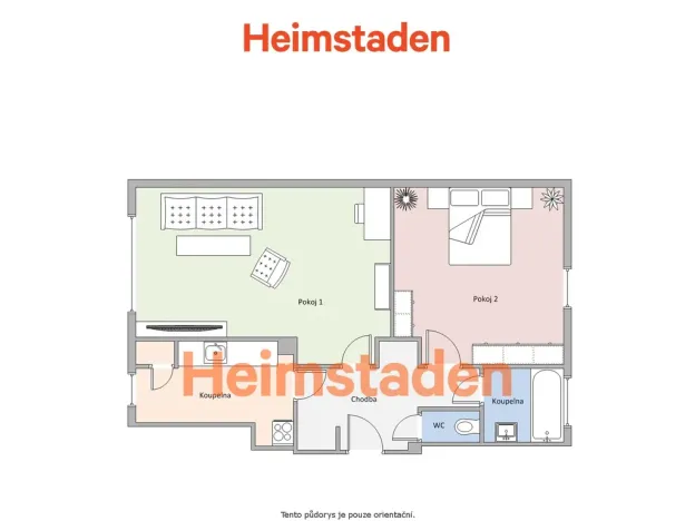 Pronájem bytu 2+1, Orlová - Poruba, Spojenců, 52 m2