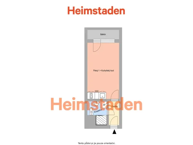Pronájem bytu 1+kk, Ostrava - Zábřeh, Petruškova, 29 m2