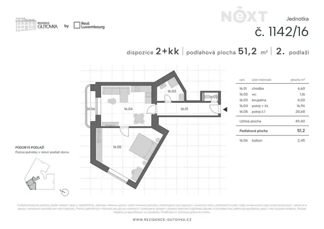 Prodej bytu 2+kk, Praha - Strašnice, Čestlická, 51 m2