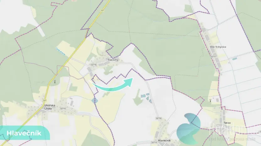 Prodej podílu 1/8 pole, Hlavečník, 3089 m2