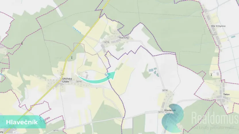 Prodej podílu 1/8 pole, Hlavečník, 3089 m2