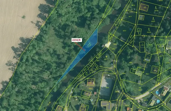 Dražba pozemku, Římov, 682 m2